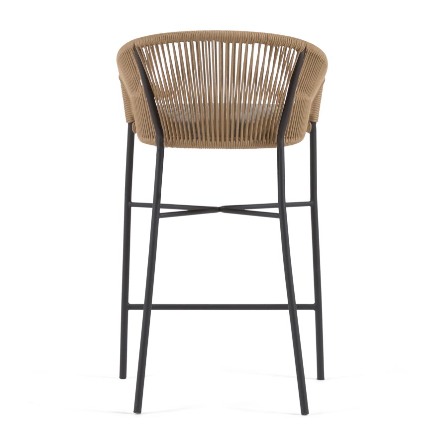 KAVE HOME Yanet barkrakk, med pute, armlener og fotsttte - beige ledning og stl