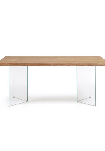 KAVE HOME Lotty spisebord, rektangulrt - naturlig eikefiner og klart glass (160x90)