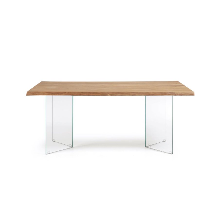 KAVE HOME Lotty spisebord, rektangulrt - naturlig eikefiner og klart glass (160x90)