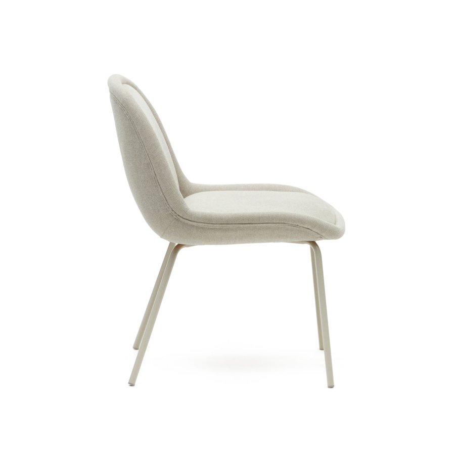 KAVE HOME Aimin spisestuestol - beige chenille og beige stl
