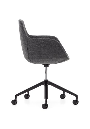 KAVE HOME Tissiana kontorstol i m�rkegr� og aluminium med svart utf�relse