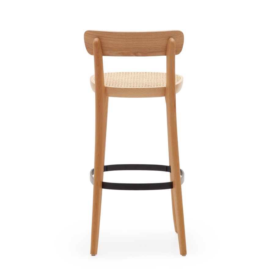 KAVE HOME Romane barkrakk, med ryggsttte og fotsttte - naturlig rotting og naturlig/svart ask finer/bk