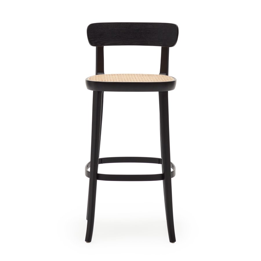 KAVE HOME Romane barkrakk, med ryggsttte og fotsttte - naturlig rotting og svart ask finer/bk