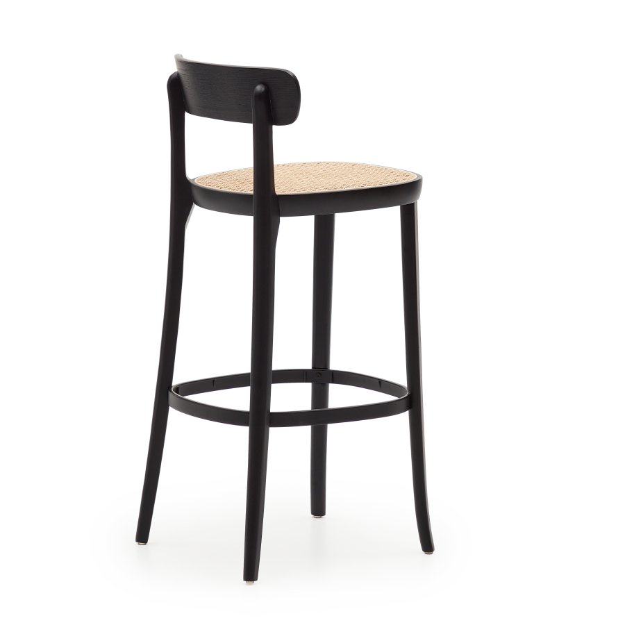 KAVE HOME Romane barkrakk, med ryggsttte og fotsttte - naturlig rotting og svart ask finer/bk