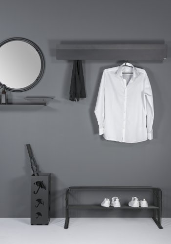 SPINDER DESIGN Grille skoreol, m. 2 hylder - sort stl (B:100)