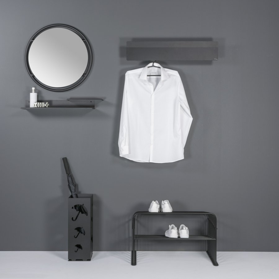 SPINDER DESIGN Sfera S vgspejl, rund - spejlglas og sort stl (59)