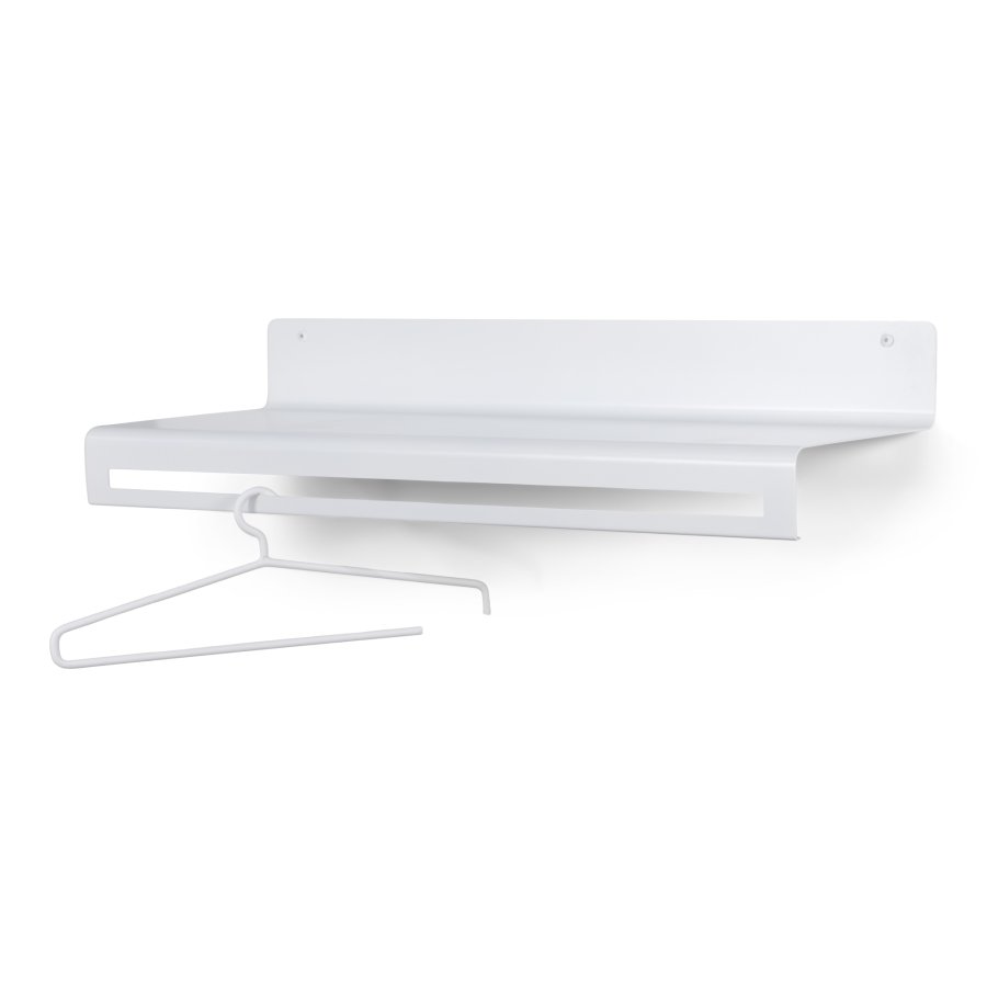 SPINDER DESIGN Wave klesstativ, m hylle - hvit stl (B:78)