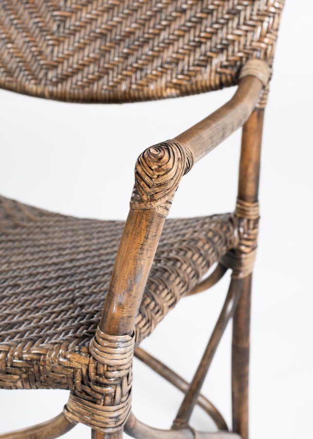 NOVASOLO Wickerworks Squire spisestol - flettet rotting med armlener
