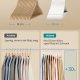 SONGMICS Trehengere, Sett med 30, Tynne Trehengere, Hakk i Skulderomr�det, Buksehenger, 360&deg; Roterende Krok, Bj�rketre, For Belter og Jakker, Cloud White CRW030W02