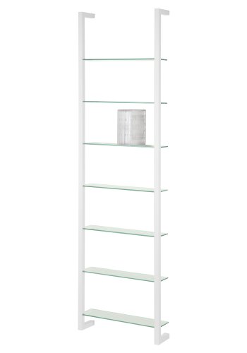 SPINDER DESIGN rektangulr Cubic reol, m. 7 hylder - glas og hvid stl(H:167cm x46cm x 13cm)