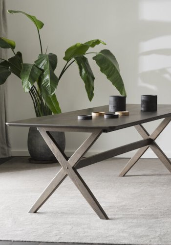 ROWICO Calverton spisebord, med uttrekk - brun eikefiner og eik (230x95)