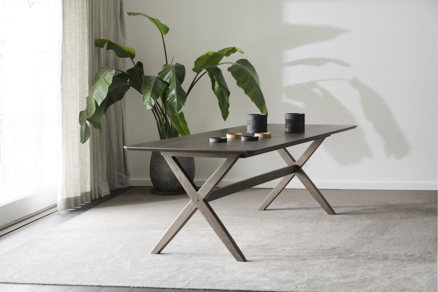 ROWICO Calverton spisebord, med uttrekk - brun eikefiner og eik (230x95)