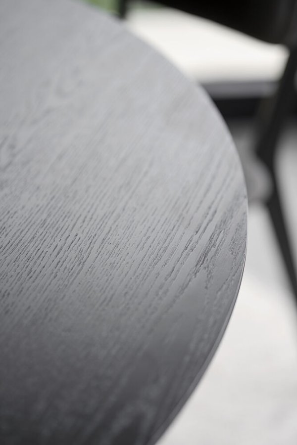 ROWICO Calverton spisebord, rundt - svart eikefiner og eik (120)