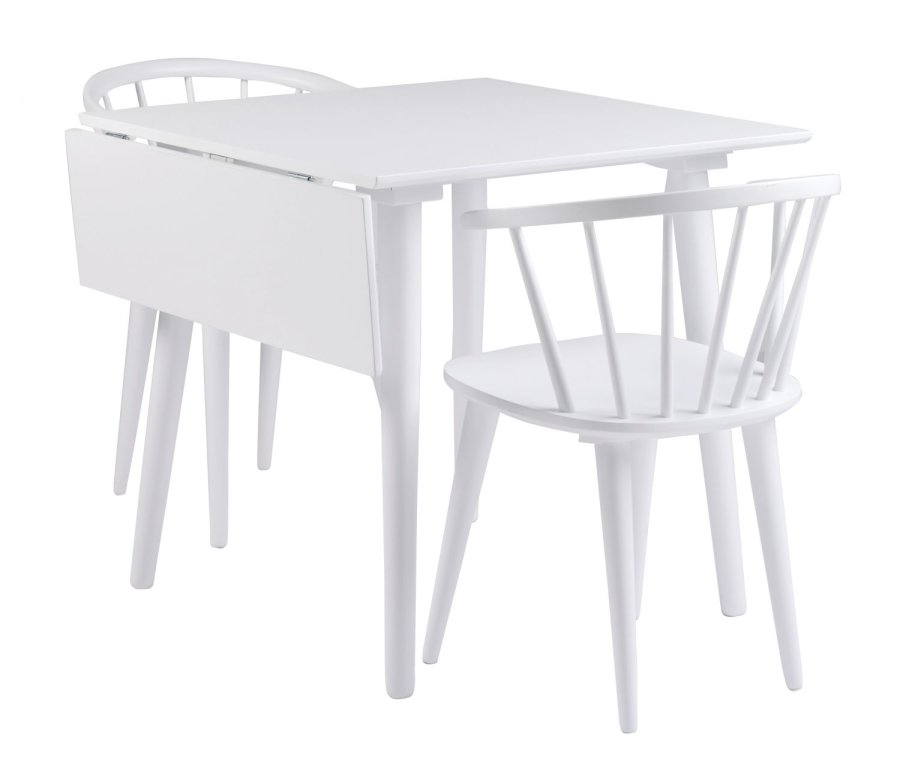 ROWICO Lotta Esstisch - weiß mit Klappe, quadratisch (80x80+25) 