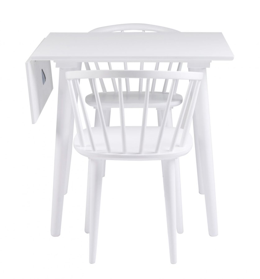 ROWICO Lotta Esstisch - weiß mit Klappe, quadratisch (80x80+25) 