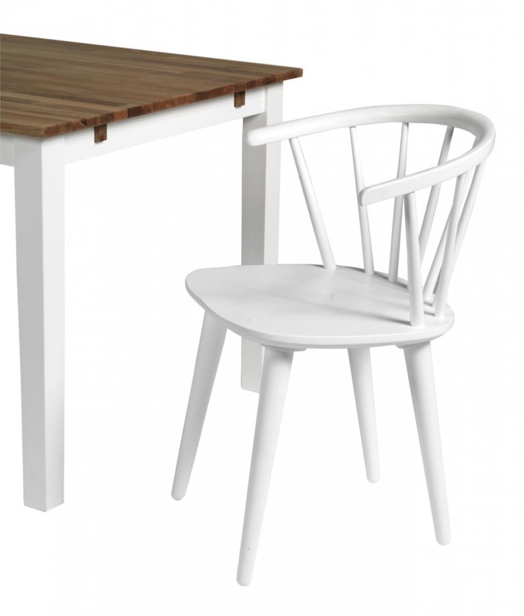 ROWICO Carmen Esszimmerstuhl - weißes Holz, mit Armlehnen