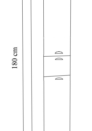 VCM NORDIC Casalo Badezimmer-Hochschrank, m. 2 Türen, 2 Einlegeböden, 1 Schublade – Holz weiß