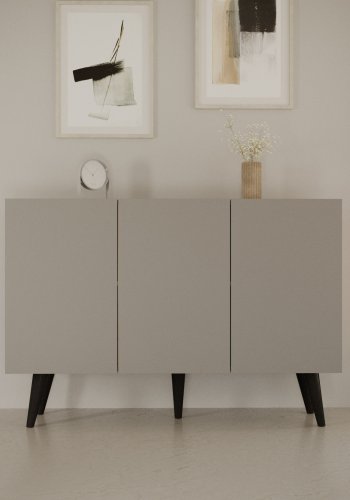 KOCOT Toronto kommode, m. 3 drer og 3 hyller - gr bketre