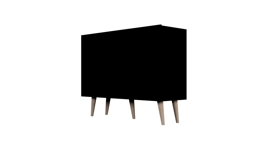 KOCOT Toronto kommode, m. 3 drer og 3 hyller - svart bketre