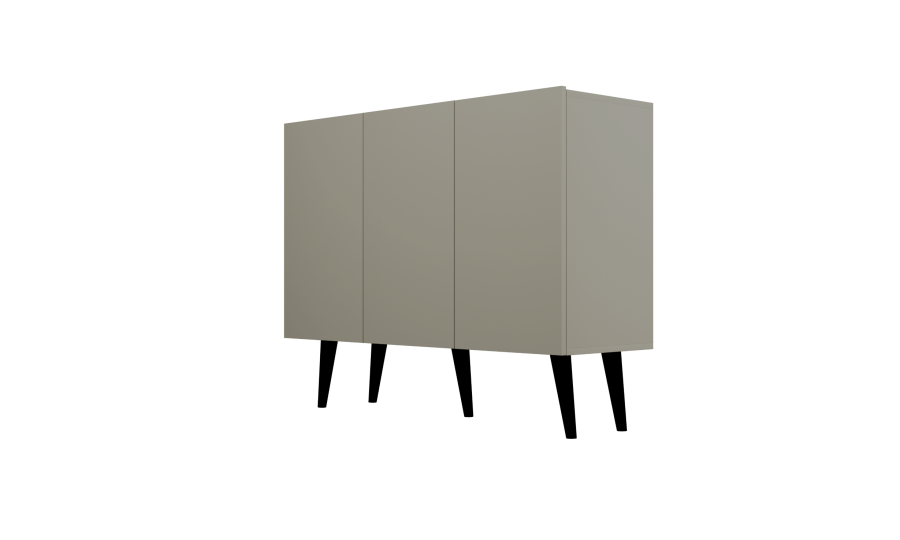 KOCOT Toronto kommode, m. 3 drer og 3 hyller - gr bketre