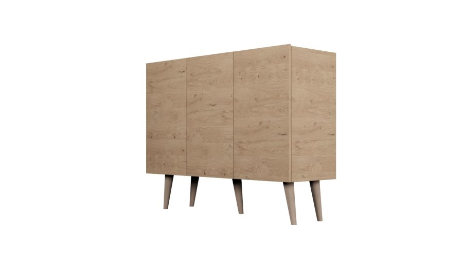 KOCOT Toronto kommode, m. 3 drer og 3 hyller - naturlig bketre