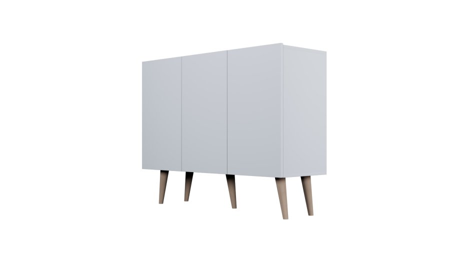 KOCOT Toronto kommode, m. 3 drer og 3 hyller - hvit bketre