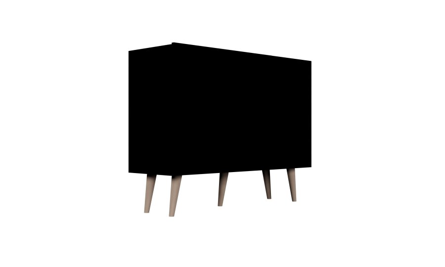 KOCOT Toronto kommode, m. 3 drer og 3 hyller - svart bketre