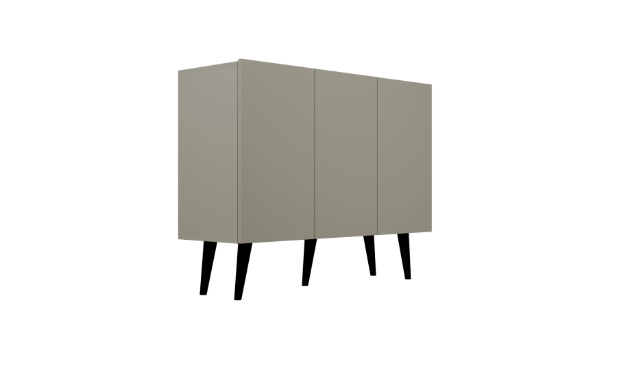 KOCOT Toronto kommode, m. 3 drer og 3 hyller - gr bketre