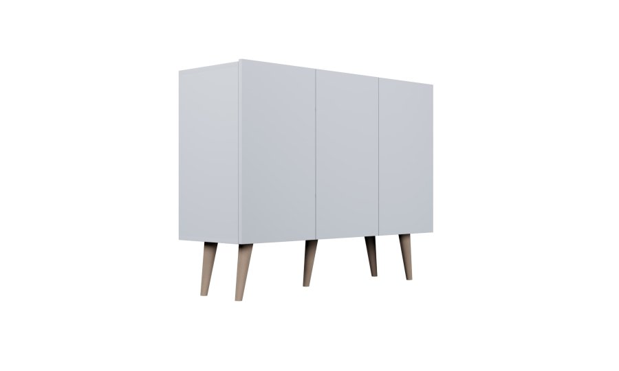 KOCOT Toronto kommode, m. 3 drer og 3 hyller - hvit bketre