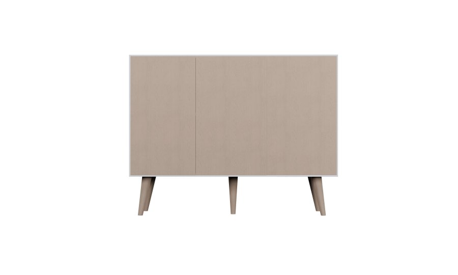 KOCOT Toronto kommode, m. 3 drer og 3 hyller - naturlig og hvit bk