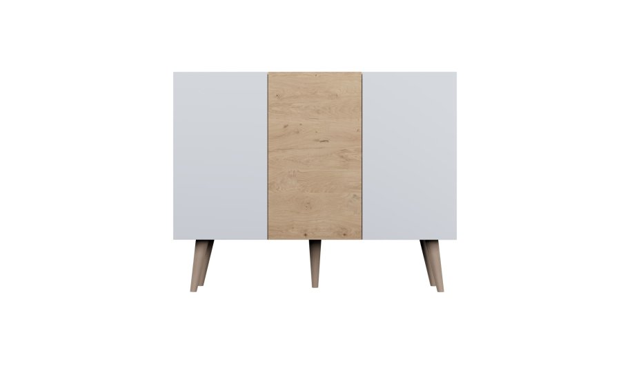 KOCOT Toronto kommode, m. 3 drer og 3 hyller - naturlig og hvit bk