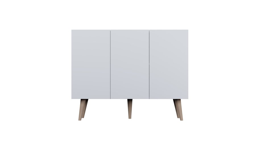 KOCOT Toronto kommode, m. 3 drer og 3 hyller - hvit bketre