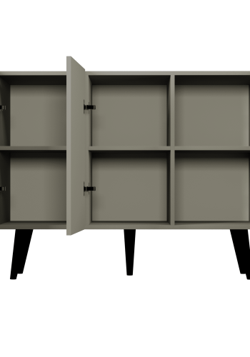 KOCOT Toronto kommode, m. 3 drer og 3 hyller - gr bketre