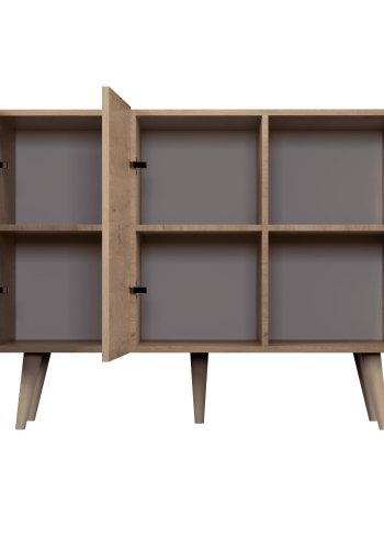 KOCOT Toronto kommode, m. 3 drer og 3 hyller - naturlig og svart bketre