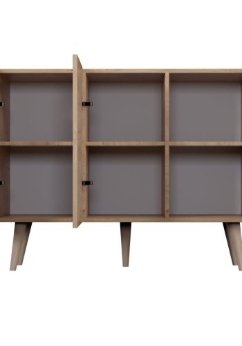 KOCOT Toronto kommode, m. 3 drer og 3 hyller - naturlig og hvit bk