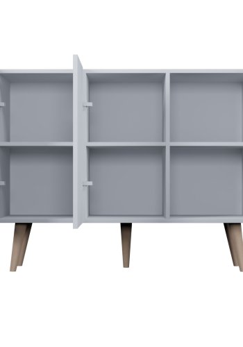 KOCOT Toronto kommode, m. 3 drer og 3 hyller - hvit bketre