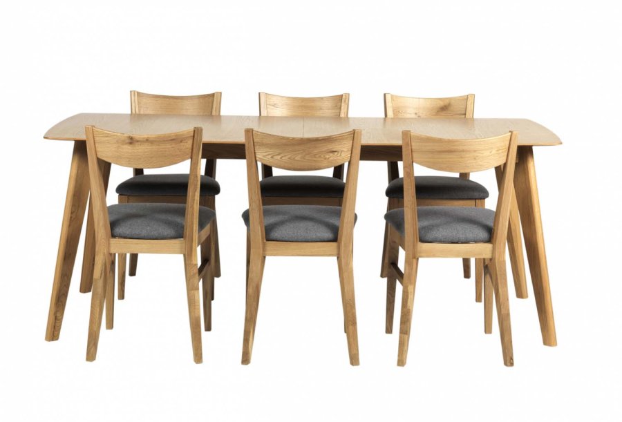 ROWICO Cirrus spisebord - lakkert eik, med butterfly tilleggsplate (190x90)