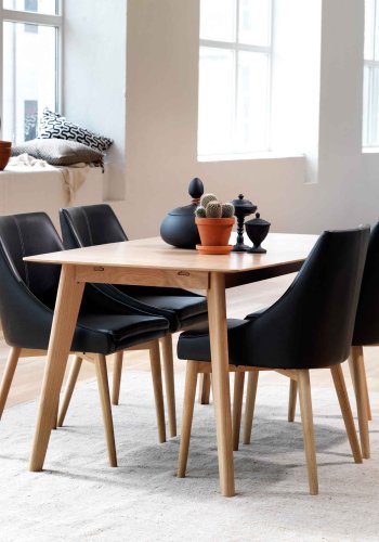 ROWICO Cirrus spisebord - lakkert eik, med butterfly tilleggsplate (150x90)