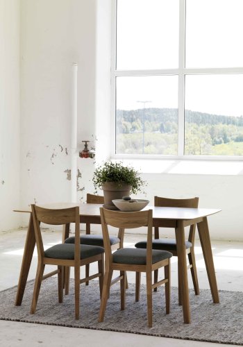 ROWICO Cirrus spisebord - lakkert eik, med butterfly tilleggsplate (190x90)