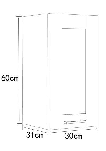 VCM NORDIC Colura Küchen-Hängeschrank, m. 1 Tür, 1 Einlegeboden - Holz weiß (B:30)