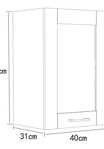 VCM NORDIC Colura Küchen-Hängeschrank, m. 1 Tür, 1 Einlegeboden - Holz weiß (B:40)
