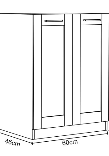 VCM NORDIC Colura Küchenunterschrank, m. 2 Türen, 1 Einlegeboden - Holz anthrazitgrau/weiß (B:60)