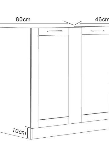 VCM NORDIC Colura Küchenunterschrank für Spüle, m. 2 Türen - Holz weiß (B:80)