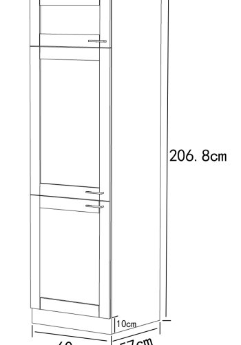 VCM NORDIC Colura kjkken hyskap, m. 3 drer og 4 hyller - antrasittgr/hvit tre (B:60)