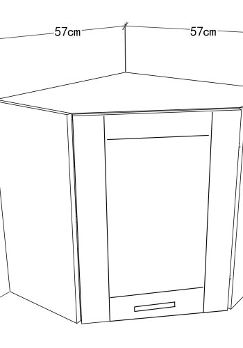 VCM NORDIC Colura Küchen-Eckwandschrank, m. 1 Tür, 1 Einlegeboden - Holz weiß (B:57)