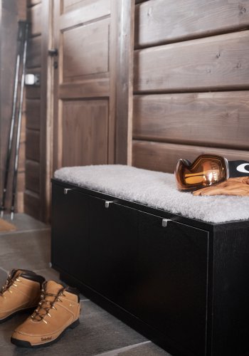 ROWICO Confetti bnk - sort eg/lysegr hynde, m. 3 skuffer