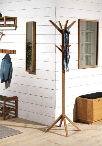 ROWICO Confetti bnk - hvidpigmenteret egefinér/sort stofhynde, m. 2 skuffer