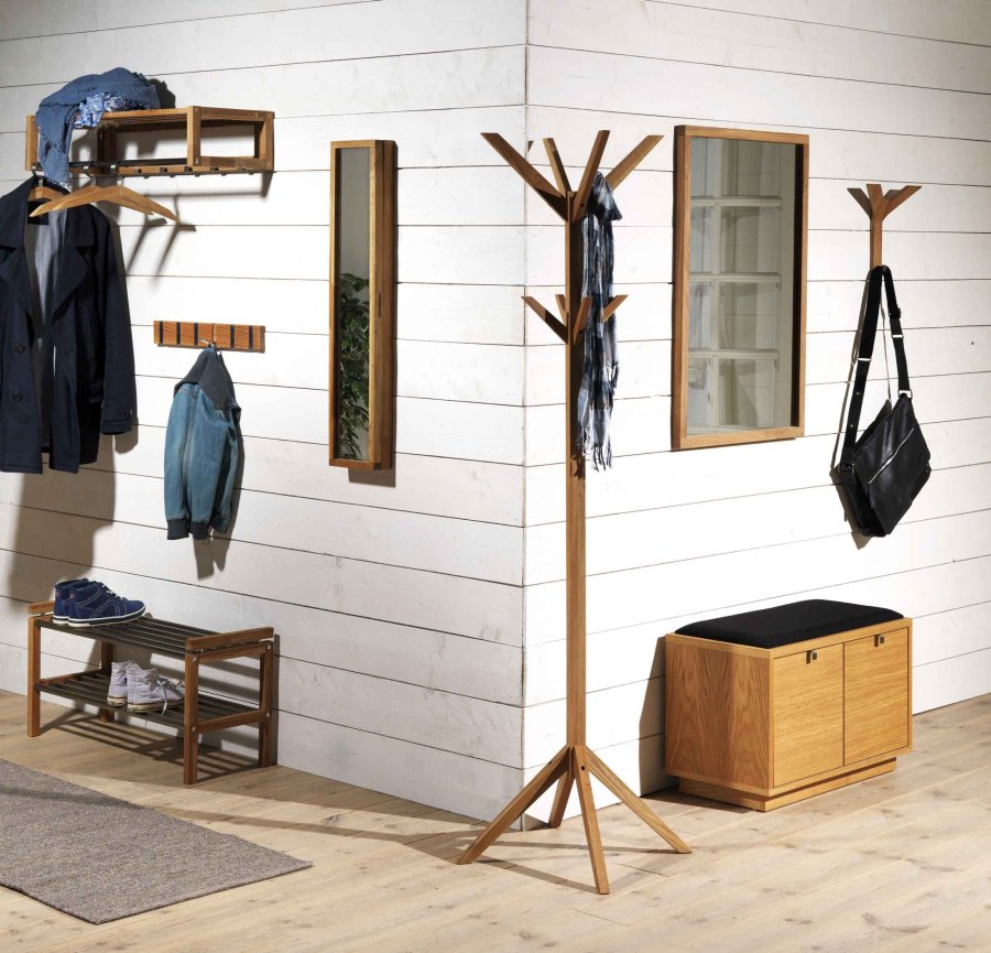 ROWICO Confetti bnk - hvidpigmenteret egefinér/sort stofhynde, m. 2 skuffer