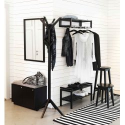 Confetti stumtjener - sortlakeret eg