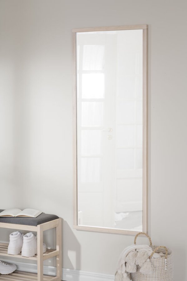 ROWICO Confetti vgspejl, rektangulr - spejlglas og hvidpigmenteret eg (150x60)